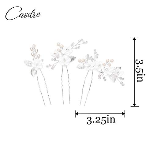 Casdre HP-76-Z Flower Bridal Hair Pins Pearl Bride Wedding Hair Accessories Rhinestone Hair Piece thumb #6