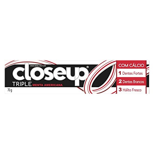 Close Up Creme Dental com flúor Closeup Triple Menta Americana 70g, Branco