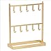 WYZQ Scaffale portaoggetti con Gancio in Ferro battuto Nordico Ragazza Home Desktop Orecchini Collana portagioielli Espositore Nero (Oro)