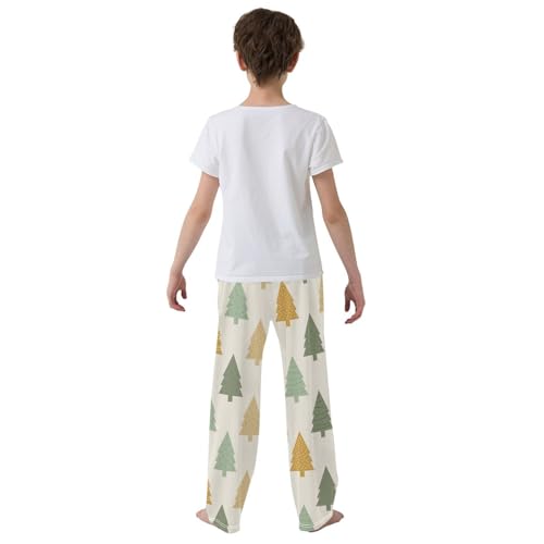 Boys' Pants Cute Christmas Tree Colorful Long Bottoms Jogger Pants Elastic Waist Trousers with Pockets S-XL3