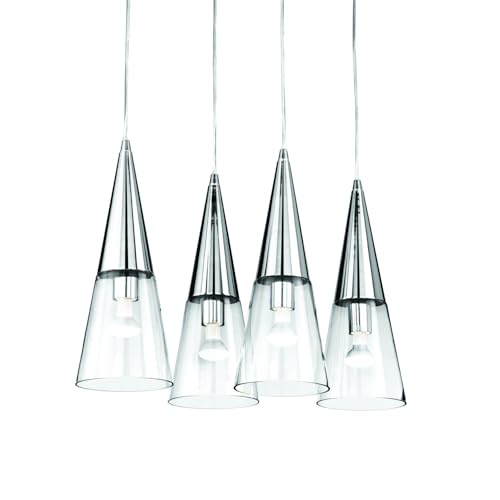 Lampe à suspension 40W chrome lustre moderne au fini miroir