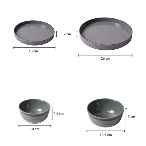 Image of MARKET 99 Melamine Plato Dinner Set of 20 Pcs | Glossy Blue Heaven Dinner Set with Round Shape and Plain Design | 6 Full Plate, 6 Quarter Plate, 6 Soup Bowl & 2 Serving Bowl