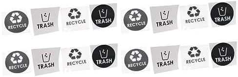 Cabilock 16 pcs Trash and Recycling Stickers Trash and Recycle Stickers Recycling bin Stickers Large Lettering Stickers Trash can Black Removable Stickers Trash Sign adhesives Trash Decal