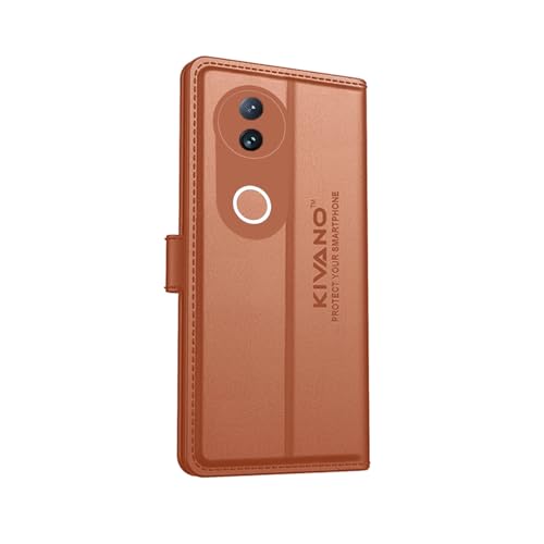 Image of Compatible for Vivo T4R 5G / iQOO Z10R 5G / Vivo V50e 5G / Vivo V50 5G Flip Cover | Leather Finish | Inside Pockets & Inbuilt Stand | Shockproof Wallet Style Magnetic Closure Back Cover Case