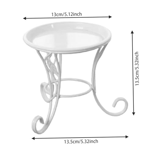 Support de pot de fleur mini support plante en métal robuste blanc