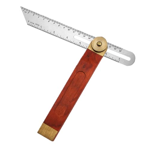1Pcs Adjustable Bevel Gauge, 9 Inch/230mm T Bevel Blade Ruler, Adjustable Bevel Gauge with Hardwood Handle, Stainless Steel Ruler for Craftsman Carpenter Architect Engineer Woodworking