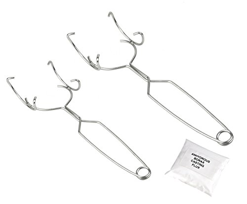 Crucible Handle Whip Tong Set Kit Large Small Melting Crucible Holder Casting Flux 11A