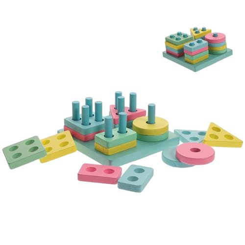 Frcolor 木製知育 形合わせ積み木 幼児向け空間認識と論理思考を育む三次元パズル 知育パズル 誕生日 クリスマス に