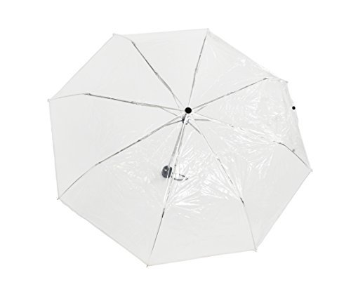 Home-X - Clear Travel & Folding Umbrella, Perfect Size for Portable Use, Windproof Design Provides Protection in All Kinds of Weather
