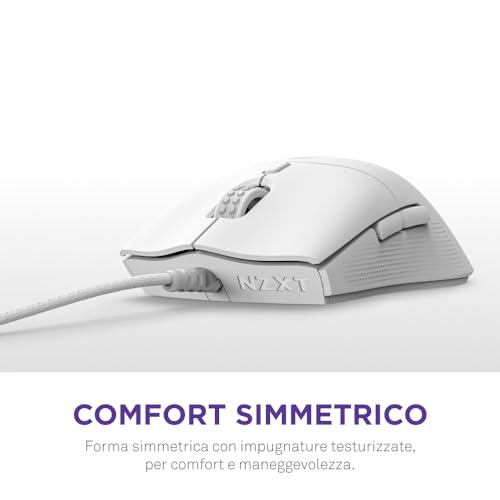 Lift 2 Symm | Mouse gaming con cavo simmetrico leggero | Design leggero 58 g | Polling rate 8K | Switch ottici | Sensore ottico 26K DPI | Piedini 100% PTFE | Bianco - Mouse gaming - Immagine 8