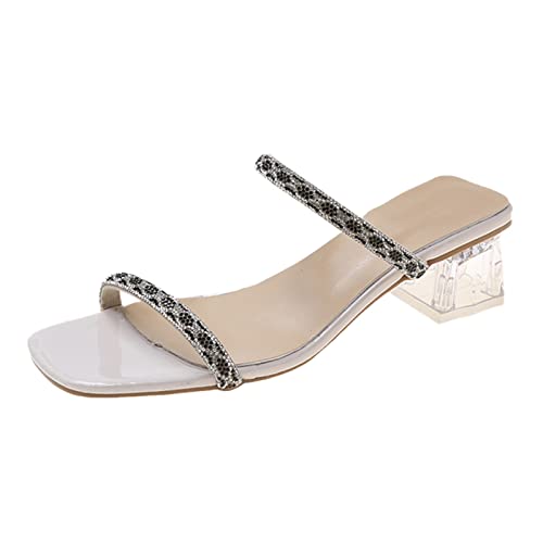 Sandales à talon carré femme respirantes légères en beige 38.5