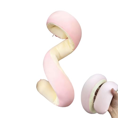 Almohada para el cuello, soporte plegable en espiral, transpirable, almohada de cuello de avión, para silla trasera, oficina, dormir, cama, coche, dormir
