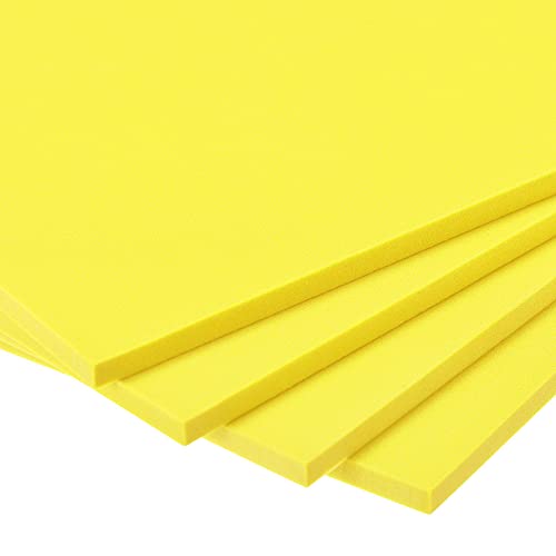 Image of uxcell Yellow EVA Foam Sheets 10 x 10 Inch 5mm Thickness for Crafts DIY Projects, 4 Pcs