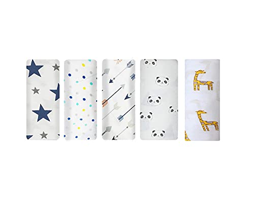 Image of muslin swaddle wrap for baby Love Pure Cotton Muslin Baby Swaddle Blanket, Wrap Cloth Cotton Swaddle for Newborn Baby Cotton Swaddle Blanket-Pack of 5 with Size 120X100 CM - Anchor Dot