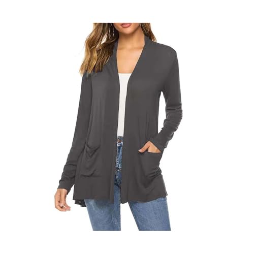 Women's Long Sleeve Lightweight Cardigan Open Front Casual Loose Fit Pockets Soft Knit Warm Coat3
