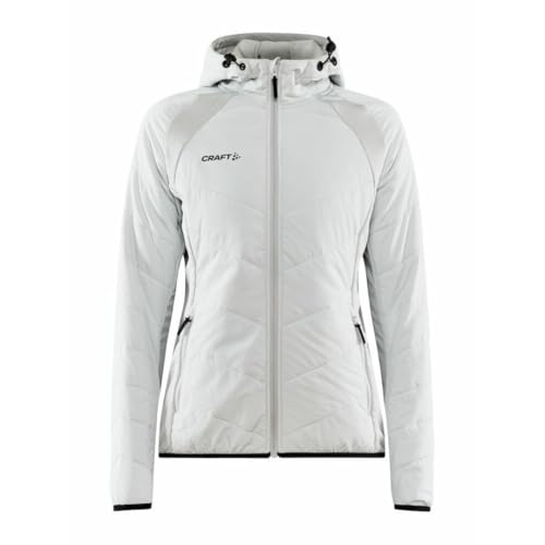 Craft ADV EXPLORE Hybrid JACKET W | Giacca da mezza stagione da donna L | Ash | Giacca leggera e imbottita con inserti in jersey elasticizzato | Cappuccio regolabile | con tasche | Giacca a vento