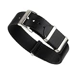 Anchor Strap Co | 20mm Premium Nylon Watch Strap | Brushed Stainless Steel Hardware | Floating Keeper | Heat-Sealed Notches | Adjustable Fit 5.75–8.5in Wrists | Comfortable NATO | Black