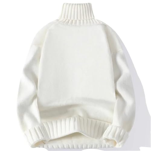 Men's Turtleneck Sweater Pullover Casual Solid Color Knitted Black Fashion Clothing4