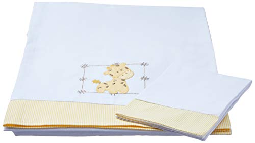 Lençol de Berço Girafa - Amarelo - 03 peças, Minha Casa Baby, Amarelo