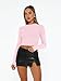 AUTOMET Womens Long Sleeve T-Shirts Trendy Basic Fitted Compression Going Out Crop Tops Fall Fashion Y2K Clothes 2025 Outfits Pink XS