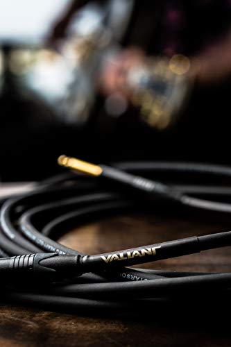 Valiant Instrument Gold-10, Guitar Instrument Cable, Made In Usa, 1/4” Ts Male Plugs, Gold Contacts, Straight Connectors, 10 Foot #TOP4