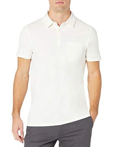 Amazon Brand - Goodthreads Men's Vintage Washed Polo, Vintage White, Medium
