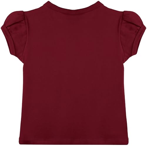 Image of Lilax Girls Short Puff Sleeve Cotton T-Shirt, Toddler & Little Girls Top | 95% Cotton Puff Sleeve Tee; Crewneck, Short Sleeve; Toddler & Girls Sizes 2T-12; for School, Play & Everyday; Machine Wash