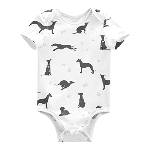 Image of vvfelixl Baby Girls' Bodysuits Black Pug White Short Sleeve Cotton Baby Clothes For Girls 0-24 Months