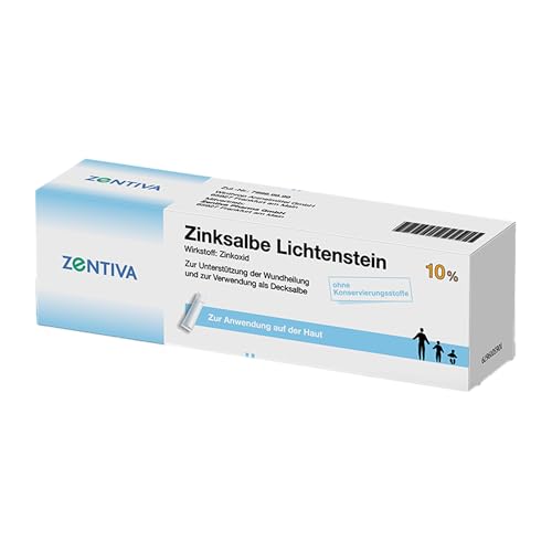 Zentiva Zinksalbe Lichtenstein 10% 100g bei nässenden oder juckenden Wunden & Schrunden unterstützt die Wundheilung Wundsalbe mit Zinkoxid