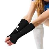 FitsT4 Sports Volleyball Arm Sleeves for Girls Passing Forearm Sleeves with Protection Pads and Thumbhole for Youth,Black 12"
