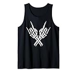 Devil Horns Skeleton Hands Heavy Metal Music Rock and Roll Tank Top