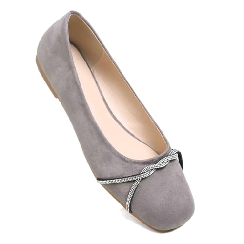 Image of TN TANGNEST Womens Casual Flats Chain Ballet Flats | Fashion Pointed Toe Rhinestone Flats, Comfort Slip On Dress Shoes for Business Work Office Wedding Party