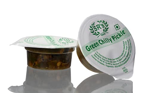 DELICASIA (SR's) GREEN CHILLI PICKLE 15 gm CHOTU PACK (PACK OF 48) BLISTER PACK. PORTION PACK. INDIAN FLAVOR. NO ARTIFICIAL COLOR AND FLAVORS. GLUTEN FREE. 77 YEARS OF TRUST