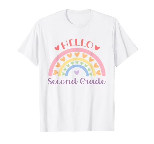 Hello Second Grade Rainbow Back to School Class T-Shirt