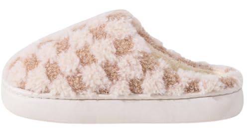 Cute Bedroom Slip on Plaid Shoes House Slippers for Women Plush Warm Fuzzy Slippers Cozy Checkered Slippers