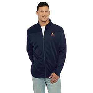 Vantage Apparel Men’s Collegiate Full Zip Soft Shell Micro Fleece Jacket, Virginia Cavaliers, Large
