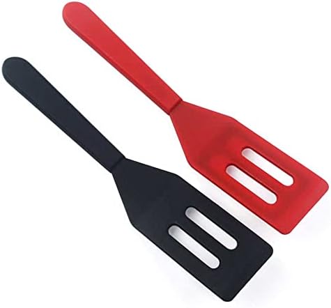 2 Pack Mini Brownie Serving Spatula Cookie Spatula Slotted Spatula Flexible Silicone Turner Heat-Resistant Flipper Nonstick Slotted Spatula for Fish, Eggs, Pancakes, Wok