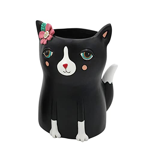 Allen Designs D2065 Planter or Vase, Black Kitty 7.75 Inches x 5.75 Inches Allen Designs D2065 Planter or Vase, Black Kitty 7.75 Inches x 5.75 Inches