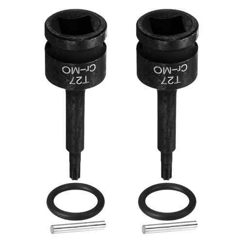 QUARKZMAN 2 Piezas De Enchufe De Estrella De 6 Puntos T27 Para Llave De Impacto De 1/2' CR-MO Acero Con Pasador Y O-ring Para Taladros Taller Adaptador