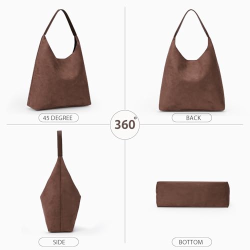 Image of YFGBCX Tote Bags for Women Work Bags Suede Slouchy Bag Hobo Handbag Office Tote Handbag