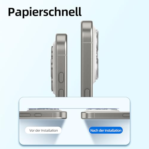 NEW'C für iPhone 15 Pro für Panzerglas 6,1 Zoll (2 Stück) und Kamera Panzer Schutz Glas für Kameraschutz (2 Stück) für iPhone 15 Pro (6,1\)-Kratzfest -extrem widerstandsfähig -9H-Härteglas