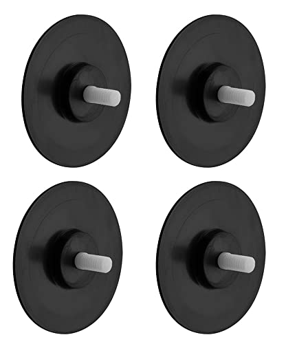 SANNO Suction Cups Black Pads Replacement for Shower Caddy Sope Dish Double Hooks- Set of 4 Pads