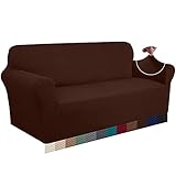 Pepibear Ultra Thick Sofa Covers for Oversized Couch Form Fit Couch Covers Non Slip Stretch Sofa Slipcovers with Elastic Bottom Furniture Protector for Kids Pets (X-Large, Chocolate)