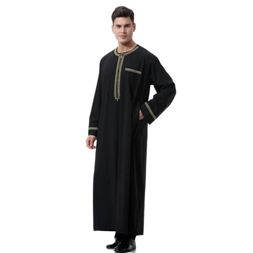 KRUIHAN Caftano Uomo Manga Larga Abaya Kurta para los Hombres