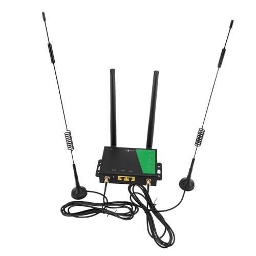 VBESTLIFE Enrutador WiFi de Tarjeta SIM CPE SIM de Grado 4G Industrial, Soporte de Enrutador Inalámbrico 2.4G 32 Usuarios WiFi, con 4 Antenas, RJ45 X2 (Enchufe de la UE)