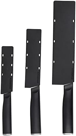 KitchenAid, Japenese Knife Set, Sharp High-Carbon Japanese Steel Knife, Black, Blade Covers Included, 3 Pieces