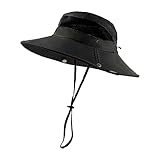KOOLSOLY Breathable Wide Brim Boonie Hat Outdoor Waterproof UPF 56+ Sun Protection Mesh Safari Sun h