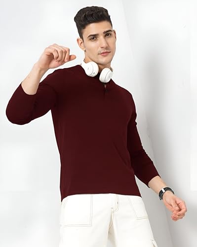 Image of LAZYCHUNKS Luxury Men's Full Sleeve Henley T-Shirt - Soft, Breathable, Stylish (Men's Henley T-Shirt), Great for Party and Casual wear
