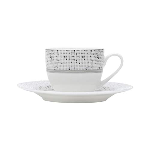 Aparelho de Jantar com 42 Peças de Porcelana New Bone Precious Mail Box Lyor Prata e Branco Único