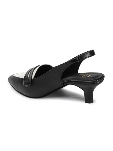 Image of Carlton London Women Stylish Backstap Sandal with Kitten Heels, Pointed Toe for Casual Wear